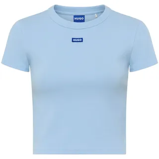 HUGO T-Shirt "Baby Tee" in verkürzter Länge, open blau 477
