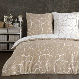 Buymax Bettwäsche 200x220 cm – Bettwäsche Set 3-teilig 200 x 220 cm, Renforcé 100% Baumwolle, Bettbezug mit 2 Kissenbezügen 80x80 cm, Oeko-TEX, Reißverschluss, weich und atmungsaktiv