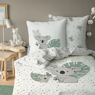 MTOnlinehandel Kinder Bettwäsche Set 135x200 80x80 cm · Koala, weich, hochwertig & hautfreundlich - Bettwäsche für Mädchen, Jungen · 100% Baumwolle
