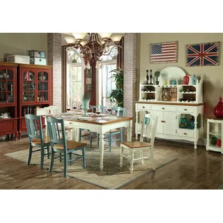 Designer Esszimmer Möbel 8tlg. Set Tisch Stühle Kommode Anrichte Gruppe Garnitur