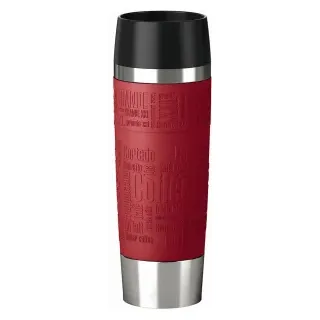 EMSA Travel Mug Grande Isolierbecher, 0,5 Liter , Isolierbecher mit Quick Press Verschluss, Fassungsvermögen: 500 ml, Farbe: rot