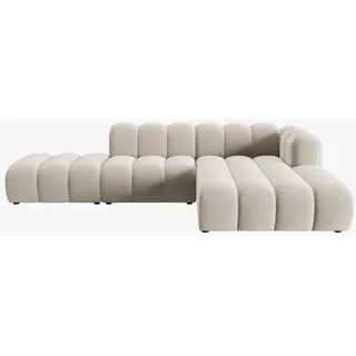micadoni Ecksofa beige Textil, 5-Sitzer, L-Form, 299x177 cm Hergestellt in Europa, Wohnzimmer, Sofas , Couches, Wohnlandschaften, Ecksofas