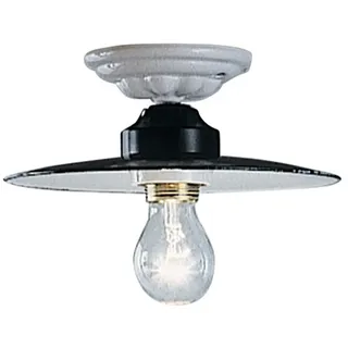 Deckenleuchte Industrial Power Eisen und Keramik Schwarz Durchm. 35Cm 1 Licht E27
