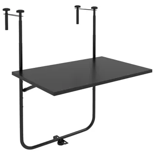 Outsunny Balkonhängetisch, Schwarz, Metall , 60x85.5x62 cm , Gartenmöbel, Gartentische, Balkontische