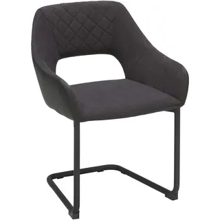 Carryhome Schwingstuhl , Anthrazit, Schwarz , Metall, Textil , Rundrohr, C-Form , 59.5x83x59 cm , inklusive Armlehnen , Esszimmer, Stühle, Schwingstühle