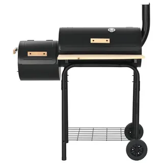 vidaXL Klassischer Holzkohlegrill Barbecue Smoker - Schwarz