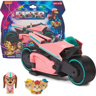 PAW Patrol : Der Mighty Kinofilm, Libertys Superhelden-Motorroller mit Beiwagen, inkl. Liberty Spielfigur und 3 Junior Patrollern (als 1 Figur), Spielzeug geeignet für Kinder ab 3 Jahren, Motorrad, PAW Patrol, 3 Jahr(e), Kunststoff, Schwarz, Pink - Schwarz, Rosa