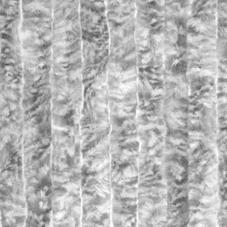 Moritz Flauschvorhang aus Chenille 90 x 220 cm grau weiß Türvorhang als Fliegenschutz Insektenschutz für Camping Wohnwagen - Grau, Weiß