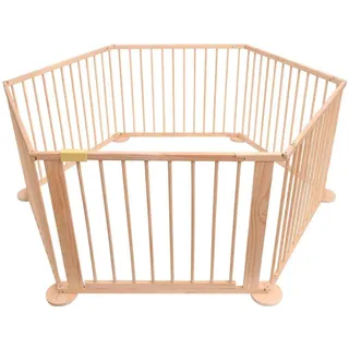 BC-ELEC 5664-0018YLB Flexibler sechseckiger Babypark aus Holz 5,4m, 6 Felder A 70x90CM