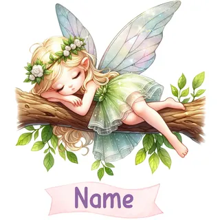 GRAZDesign Wandtattoo Fee mit Name personalisiert Kinderzimmer Mädchen, Feen Welt Wandaufkleber - 65x57cm