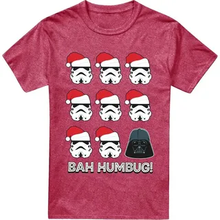 Star Wars - "Empire Bah Humbug" T-Shirt für Herren/Damen Unisex, Polyester-Baumwollmischgewebe TV26448 (3XL) (Rot)