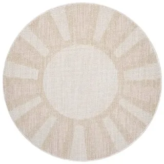 Carpet City Teppich »CLASICO 9152«, rund, 11 mm Höhe, Kurzflor Bordüre, Boho-Stil, Wohnzimmer beige