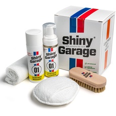 Shiny Garage Auto Lederpflege Set 'Leather Kit Soft - Leder Auto Innenraum Reiniger Set zur Schmutzentfernung - Wirksamer Leder Leder Polsterreiniger - Lederreiniger Set - Schont die Polsterung