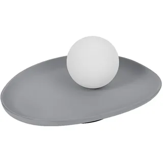 Beton Tischleuchte Metall Glas OSRAM Grau Weiß G9 Büro h:13.5 cm Tischlampe Flur