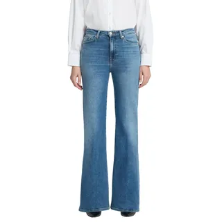7 For All Mankind Women's MODERN Dojo TAILORLESS Oceanstone Jeans, Mid Blue, 32W