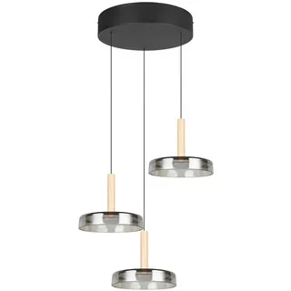 Trio CELESTE 1-flg. 200 cm rund schwarz Metall, Glas