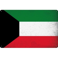 Blechschild Wandschild 20x30 cm Kuwait Fahne Flagge