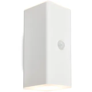 Briloner - LED Wandlampe Akku mit Bewegungsmelder, Dämmerungssensor, 20 sek. Timer, Aussenlampe, Wandleuchte aussen, LED Strahler, Außenleuchte, Außenwandleuchte, 15,5x6,5x8,5 cm (HxBxT), Weiß