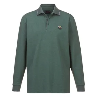 Langarm-Poloshirt BABISTA "Langarm-Poloshirt MILANVETZO", Herren, Gr. 48, grün (grün melange), Obermaterial: 60% Baumwolle CO. 40% Polyester COOLMAX PES(Coolmax)., Shirts Langarm-Poloshirt