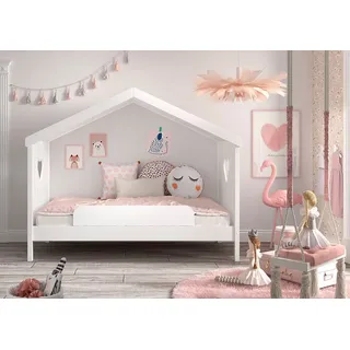 Vipack Hausbett Amori 90 x 200 cm Kiefer massiv weiß lackiert
