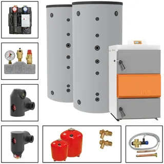Solarbayer HVS 60 e Holzvergaser Set 1C (4400L Pufferspeicher) Holzkessel Paket