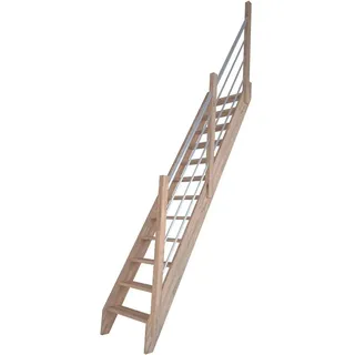 StarWood Treppe Eiche 3000 Holz-Edelstahl-Geländer Rechts FSC®