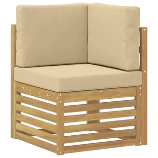 vidaXL Outdoor Ecksofa Massivholz Akazie Weiß - Braun
