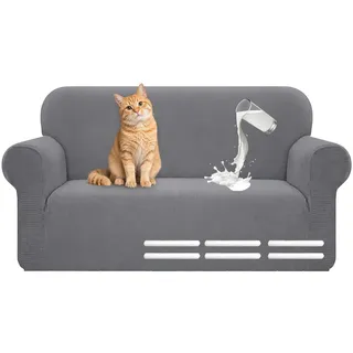 Hengrongshen Couch Überzug L Form, Universal Sofahusse 1/2/3/4 Sitzer mit Wasserdicht & Anti-Falten, Sofa Überzug für Sofa Cover L Shape, U Shape, Universal Sofaüberzug (2 Sitzer, 130-180cm, Hellgrau)