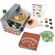 Bild Pizza Spielzeugladen | Kinder Holz Lebensmittelsets Küchenspielzeug für Mädchen & Jungen 3+ J. | Holz Lebensmittel Spielzeug & Spielküchenzubehör | Holzspielzeug-Nahrungsmittelset
