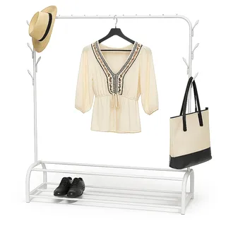 Relaxdays Garderobenständer 3-in-1 Weiß