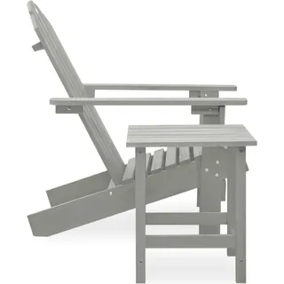 vidaXL Adirondack Gartenstuhl inkl. Tisch grau