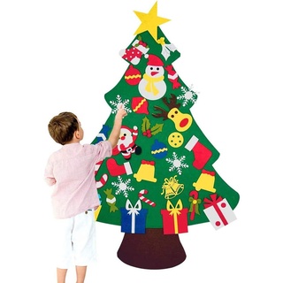 Chensensor DIY Filz Weihnachtsbaum Set Edition 30 Pcs Ornamente Wand Dekor für Kinder Weihnachten Geschenk Home tür Wand Dekoration 1