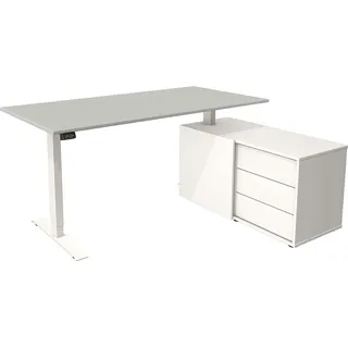 Kerkmann Schreibtisch mit Sideboard MOVE 1 Gestell weiß lichtgrau