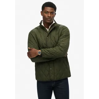 Superdry Steppjacke SUPERDRY "QUILTED ESTATE JACKET", Herren, Gr. L, grün (surplus goods olive grün), Web, Obermaterial: 100% Polyester, unifarben mit Farbeinsatz, regular fit, Jacken Steppjacke