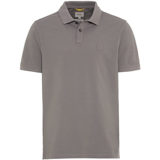 camel active Herren Piqué Poloshirt aus Reiner Baumwolle Grau Menswear-S