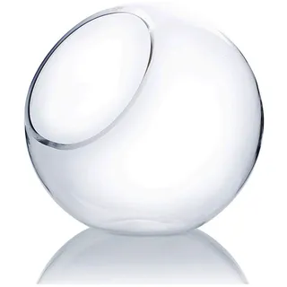 WGV Schräg geschnittene Glasvase, Breite 22,9 cm, Höhe 22,9 cm, klare runde Globus-Pflanzgefäß, Terrarium, Kugel, Süßigkeitenschale, Obstglas, Blumenbehälter für Heimbüro-Dekor, 1 Stück