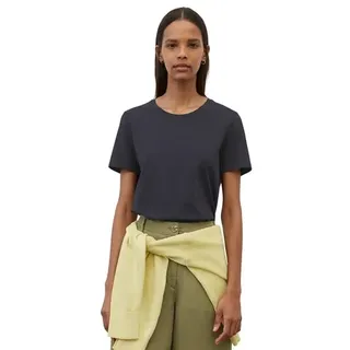 T-Shirt MARC O'POLO "T-shirt, short sleeve, round neck", Damen, Gr. S, blau (manic midnight), Single Jersey, Obermaterial: 100% Baumwolle, Rundhals, Shirts T-Shirt