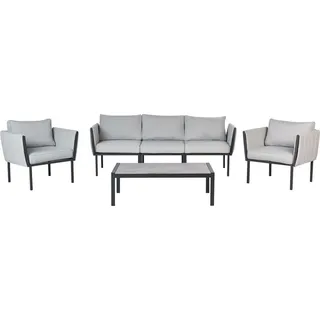 Beliani Lounge Set 4-tlg. grau/schwarz