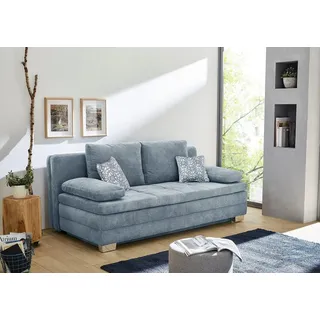 Jockenhöfer Schlafsofa mit Bettfunktion und Bettkasten, als Dauerschläfer geeignet, blau