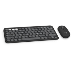 Logitech Pebble 2 Combo für Mac, kabellose Tastatur und Maus, schlank, leise und mobil, anpassbar, Bluetooth-Maus und -Tastatur, Easy-Switch, für macOS, iPadOS, Deutsches QWERTZ-Layout, Grafit