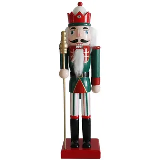 Mobili Rebecca Nussknacker Dekofigur 35 cm , Grün , Holz , 8x35x10 cm , Dekoration, Weihnachtsdekoration