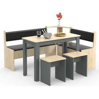 Eckbankgruppe Sitzgruppe Esal Maxi - Schwarz, Beige