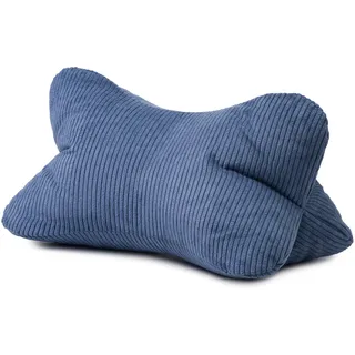 Gözze - Leseknochen Capri, Nackenkissen in Feincord-Optik, Lese- und Relaxkissen für Nacken und Rücken, 40 x 25 cm - Dunkelblau