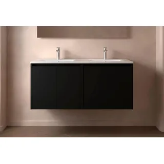 Noja Unterschrank 1200 4 Türen + Waschbecken Black Satin