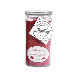 Candle Factory Mini-Jumbo Kerze im Weck-Glas in tollen Farben Duft: gebrannte Mandeln