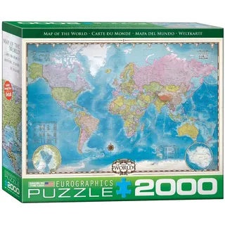 Weltkarte - Map of the World - 2000 Teile Puzzle Format 67,6x96,8 cm