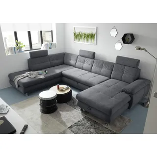 Stella Trading Eckcouch Polyester 5-Sitzer Grau