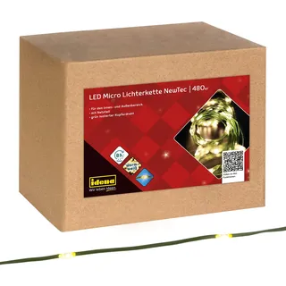 IDENA Lichterkette 480 Micro LED Warmweiß, 8h Timer 52,9m