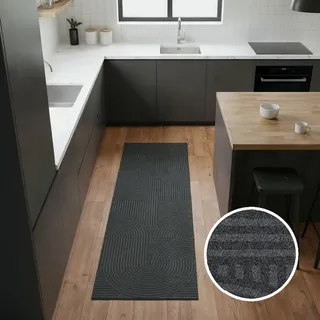 Fußmatte OTTO HOME "Sammo, Schmutzfangmatte, Teppich, für Hausflur und Wohnbereiche", anthrazit, B:45cm H:5mm L:145cm, Kunstfaser, Teppiche, Fußmatte, Indoor, Eingangsmatte, Design, Scandi, Zen, rutschfeste Unterseite