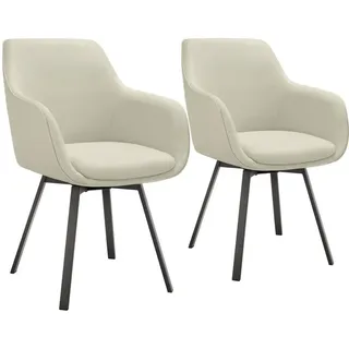 Tectake tectake® Drehbarer Armlehnstuhl Alicon gepolstert 360° drehbar, pulverbeschichtete Stahlbeine, 57 x 59 x 88 cm